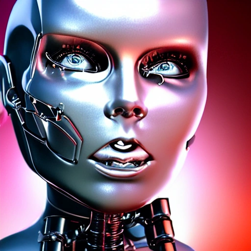 girl terminator cyber 3D face