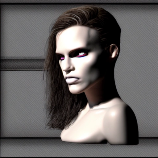 girl terminator cyber 3D face