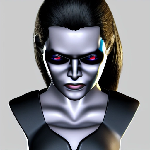 girl terminator cyber 3D face