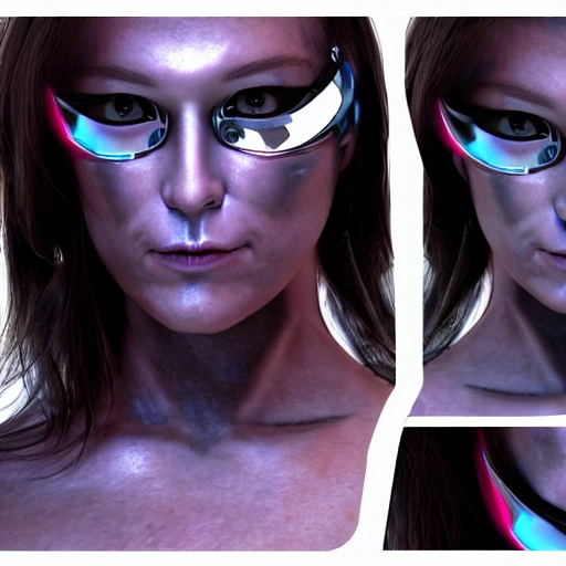 girl terminator cyber 3D face