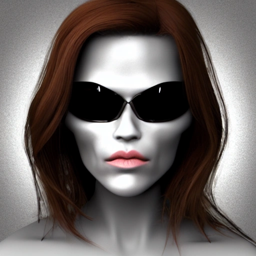 girl terminator cyber 3D face