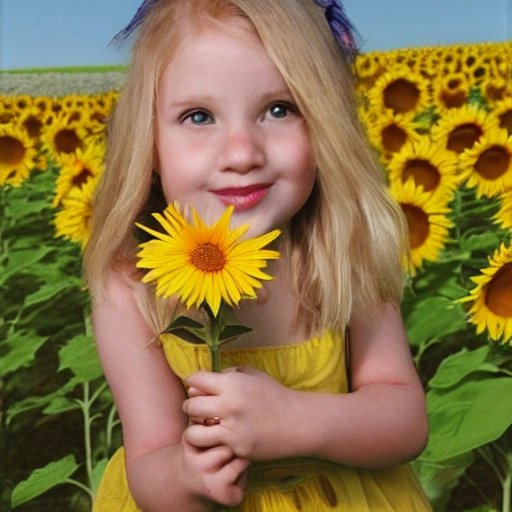 blondy girl with a sunflower