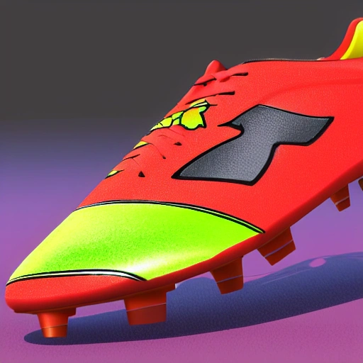 Create a unreal fancy football shoes model according to fire
