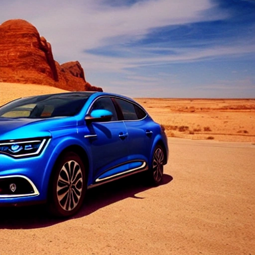 Blue Renault Talisman in the desert
, Trippy