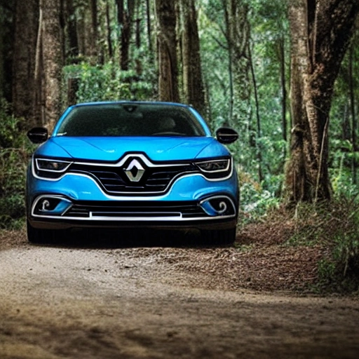 Blue Renault Talisman in the jungle