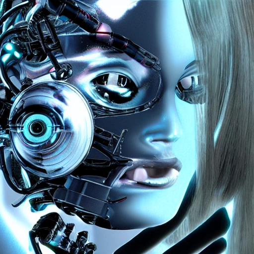 girl terminator cyber 3D face