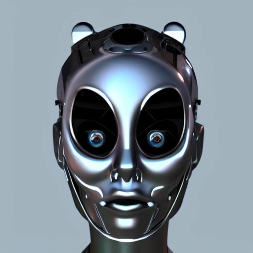 girl terminator cyber 3D face