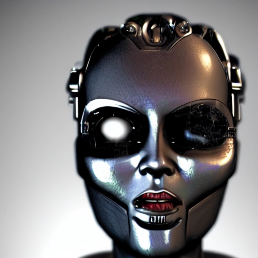 girl terminator cyber 3D face