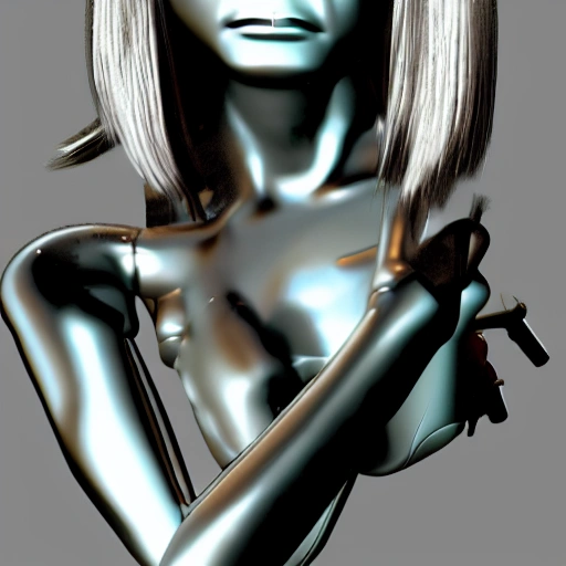 girl terminator cyber 3D face