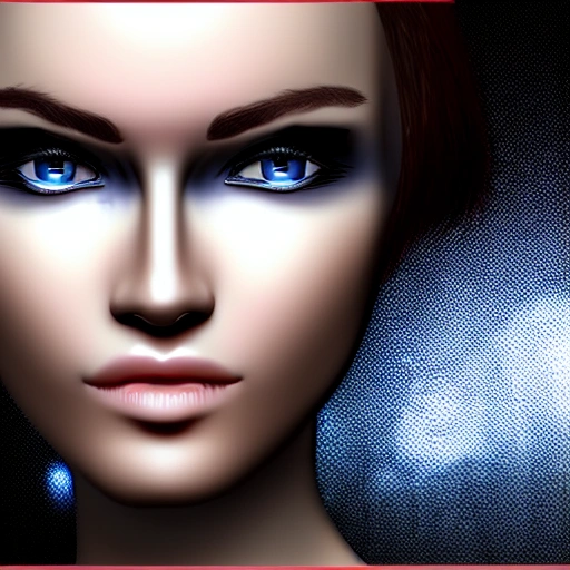 girl terminator cyber 3D face