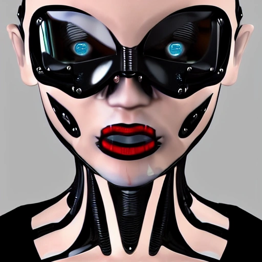 girl terminator cyber 3D face