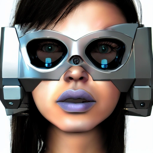 girl terminator cyber 3D face