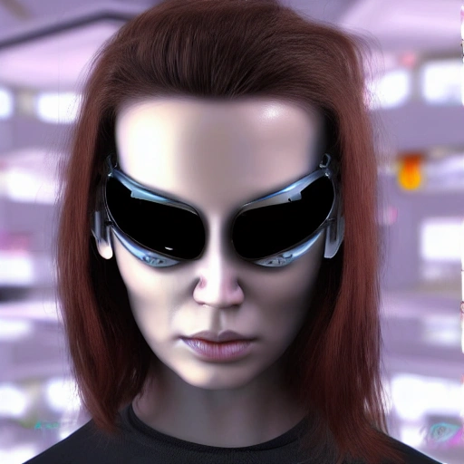 girl terminator cyber 3D face