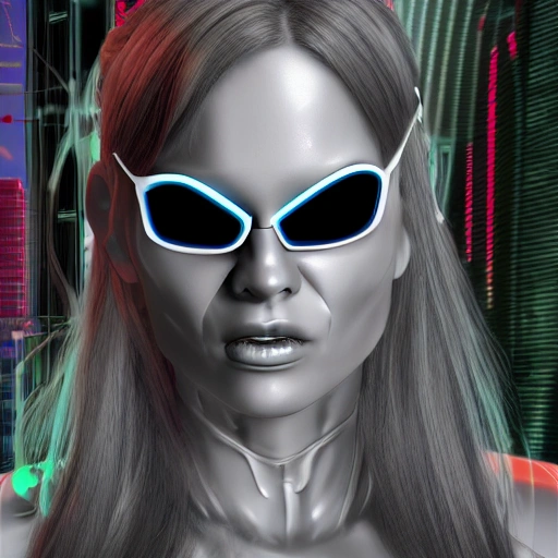 Girl Terminator Cyber 3d Face Arthubai