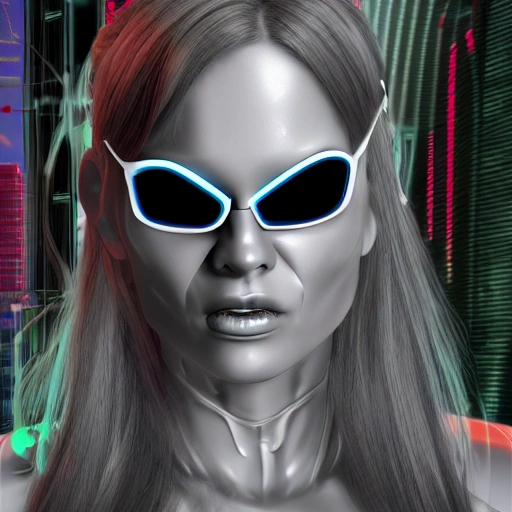 girl terminator cyber 3D face