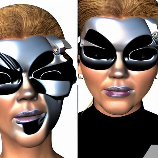 girl terminator cyber 3D face