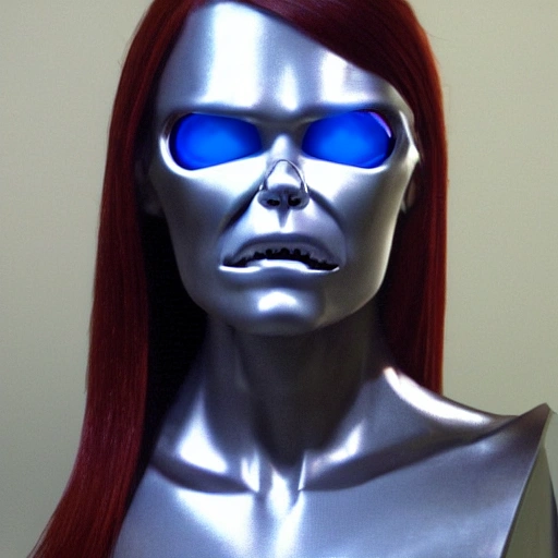 girl terminator cyber 3D face