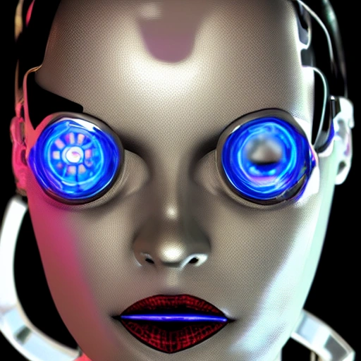 girl terminator cyber 3D face