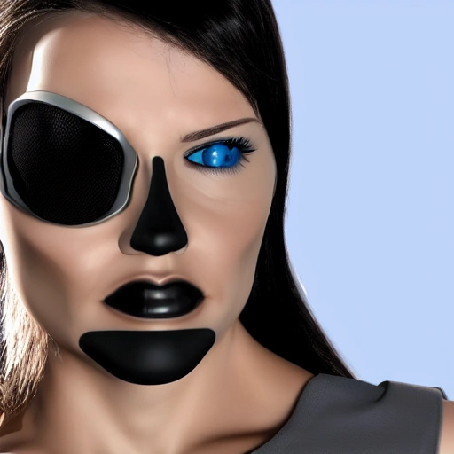 girl terminator cyber 3D face