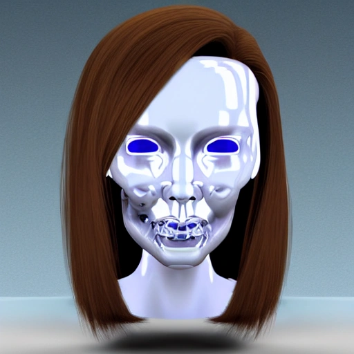 girl terminator cyber 3D face