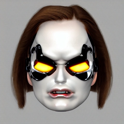 girl terminator cyber 3D face