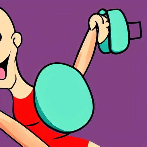 Generate an image of a cartoon character who is a Russian Kettlebells, with a fun and playful expression