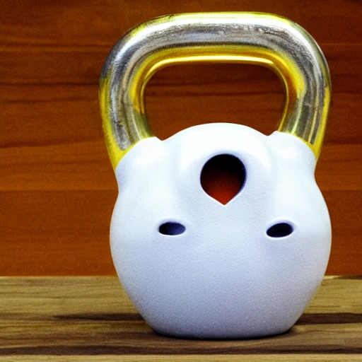 Generate an image of a cartoon Russian Kettlebell