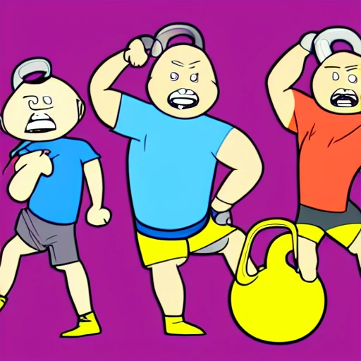 Generate an image of a Russian Kettlebell as acartoon network style character
