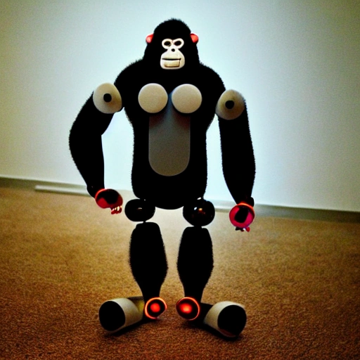 GORILLA, ROBOT, NIGHT, RED EYES
