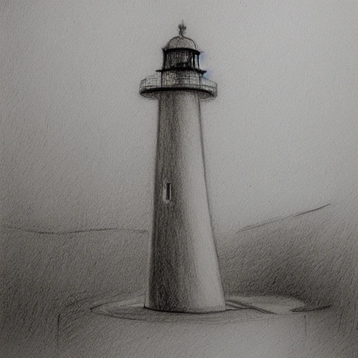 faro paisaje, Pencil Sketch - Arthub.ai