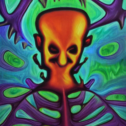 depression fighting anxiety, Trippy, Oil Painting