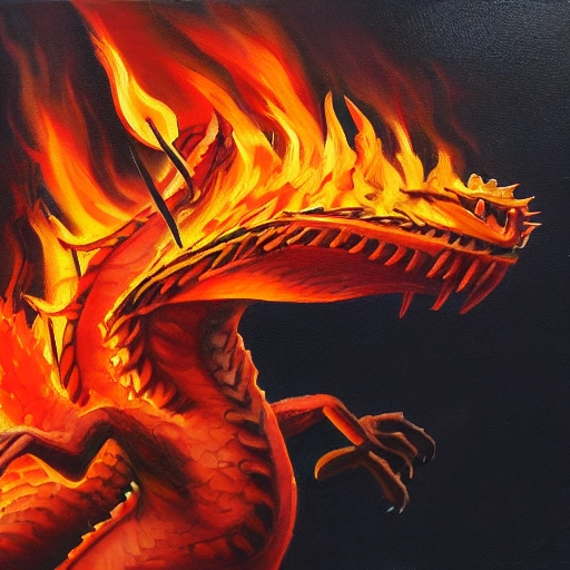 Dragon spitting fire
, Oil Painting