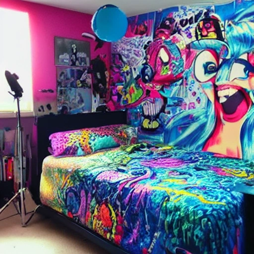 a photo of youtuber Mau's room, Trippy - Arthub.ai