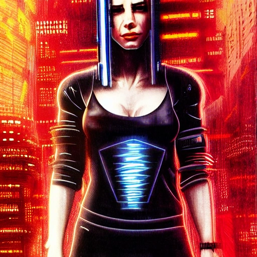 Portrait, female netrunner, angry,  Liv Tyler, cyberimplants, cyberpunk 2077 style, blade runner art, arasaka, coloured Pencil Sketch,  High detail, realistic, 4 k, real skin