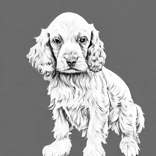 cocker spaniel lineal draw