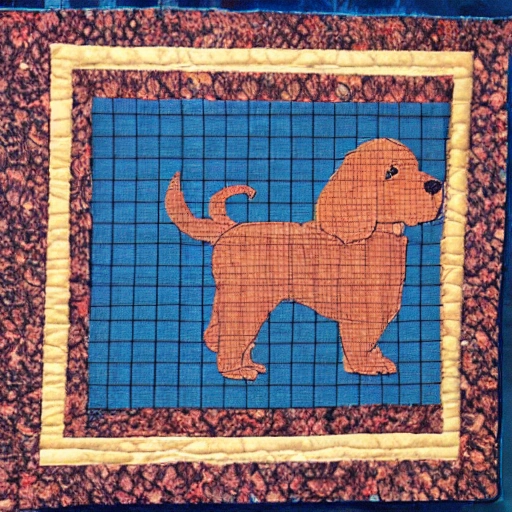 cocker spaniel lineal draw, paper quilt