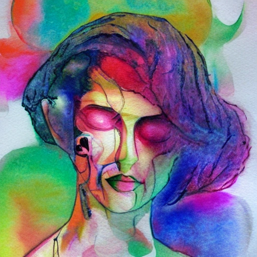 mujer experimentado en el amor , Trippy, Water Color, 3D