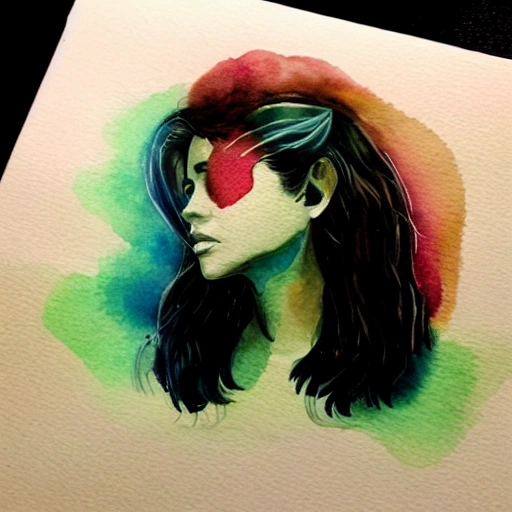 mujer experimentado con el l amor , Trippy, Water Color, 3D