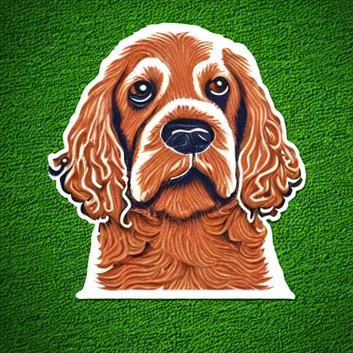  cocker spaniel logo, detailed