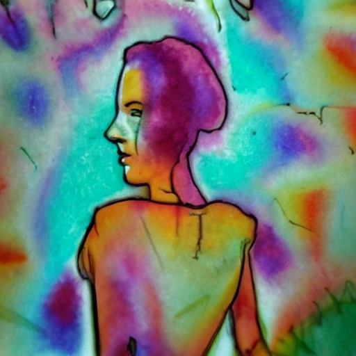 mujer en el edén  experimentado con el l amor , , 3D, Trippy, Water Color