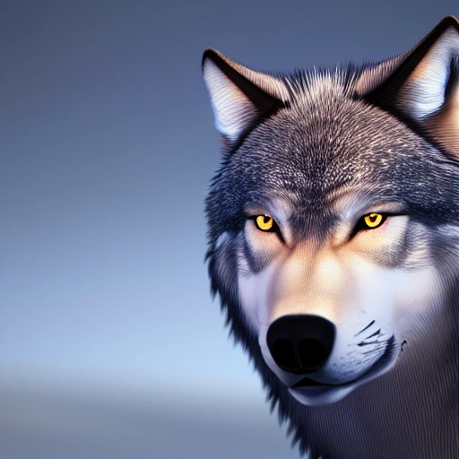 side close up portrait of 1 wolf, detailed face, spotlight,  multicolored, photografic, 8k, epic ambient light, octane render, Water Color