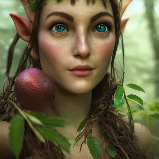 close up portrait of 1 elven girl, detailed face, spotlight, forest, multicolored, hyperrealistic, photografic, 8k, epic ambient light, octane render