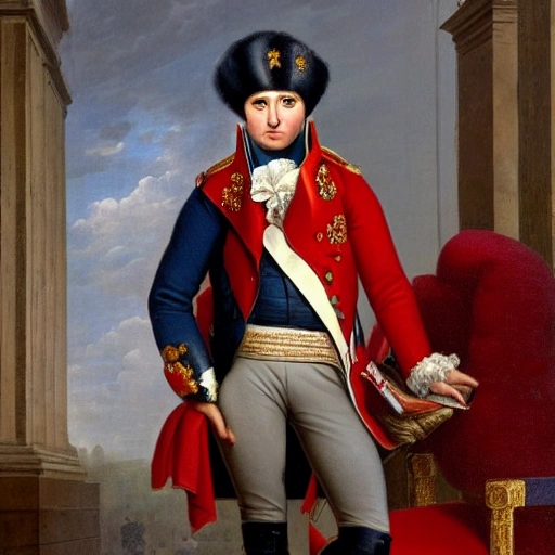 Napoleon Bonaparte appearing in modern Paris and showing surprise and awe at what he sees around him, 4k resolution