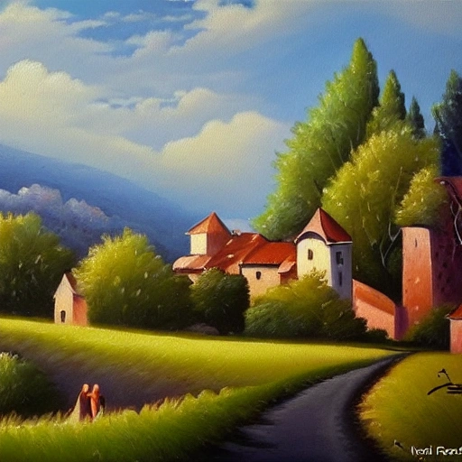 noapte în Vinaros , Cartoon, Oil Painting