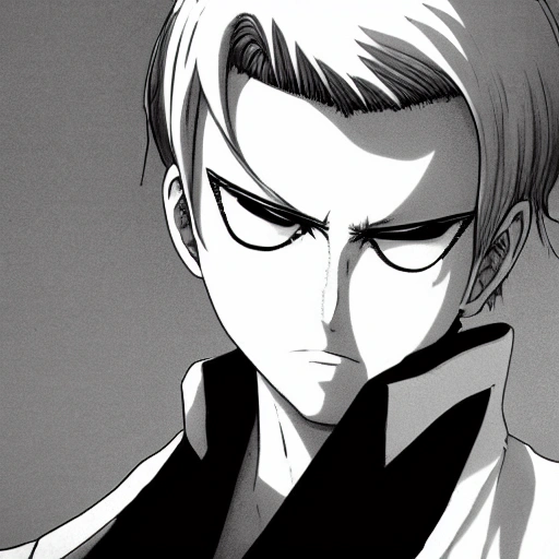 face like aizen souske, anime, fasntasy, 