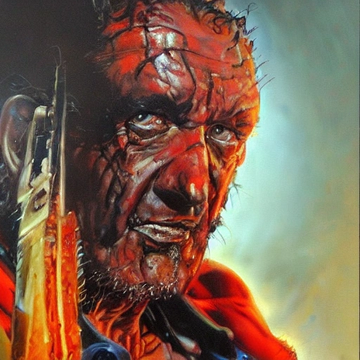 character by Simon Bisley, HD, Oil Painting