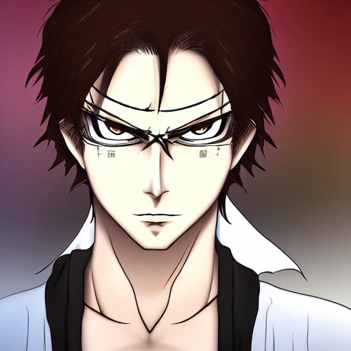 face like aizen souske, anime, fantasy, aristocrat persona