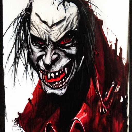 portrait of vampire by Simon Bisley, HD