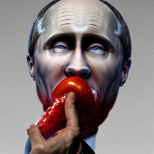 hyperrealistic render ultra detailed face of Putin drinking tomato juice , zombie style