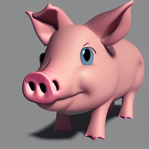 pig, Cartoon, 3D,kawaii